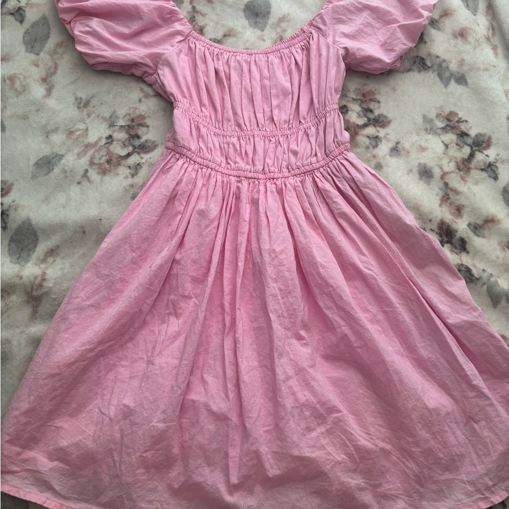 Hollister Pink Mini Dress with Puff Sleeves